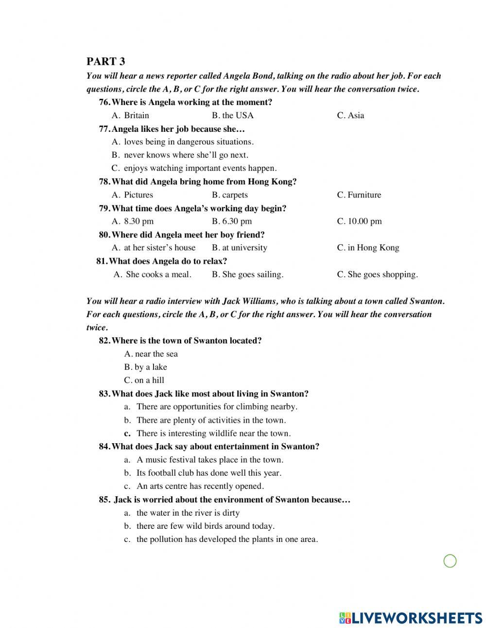 Review ha6 - listening part 3