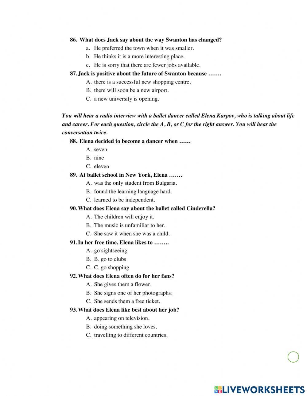 Review ha6 - listening part 3