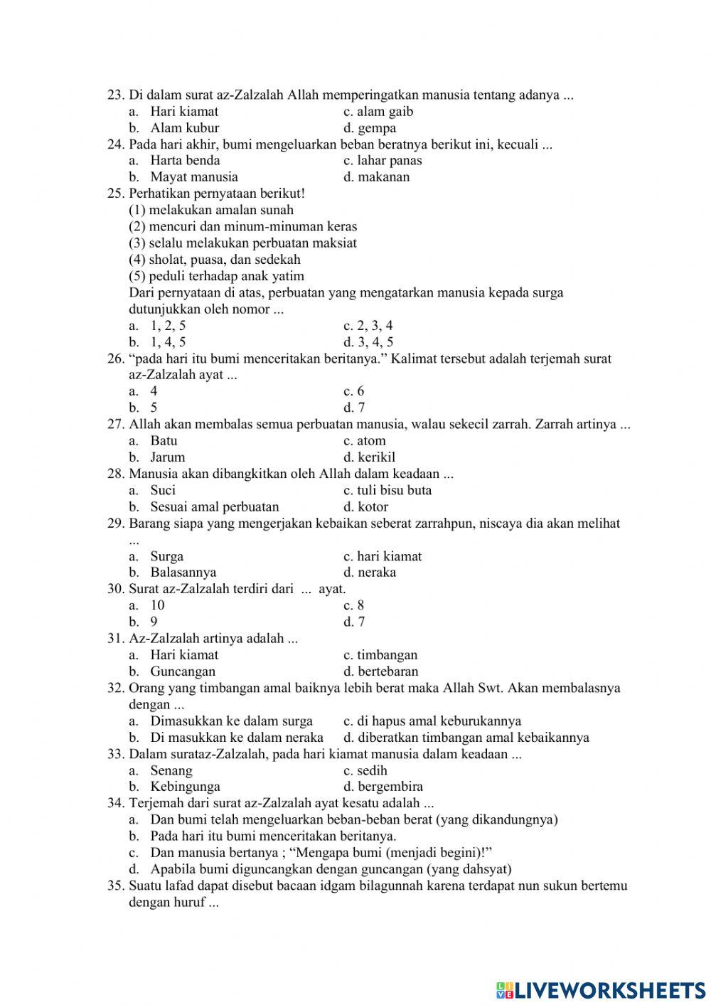 Al-qur'an hadis kelas 4