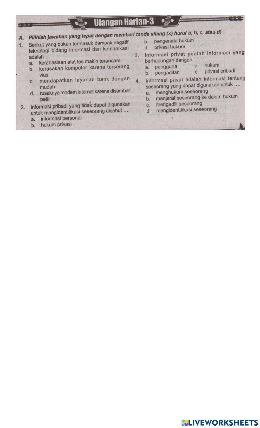 Soal Informatika Bab 3 Kelas 7 SMPITC