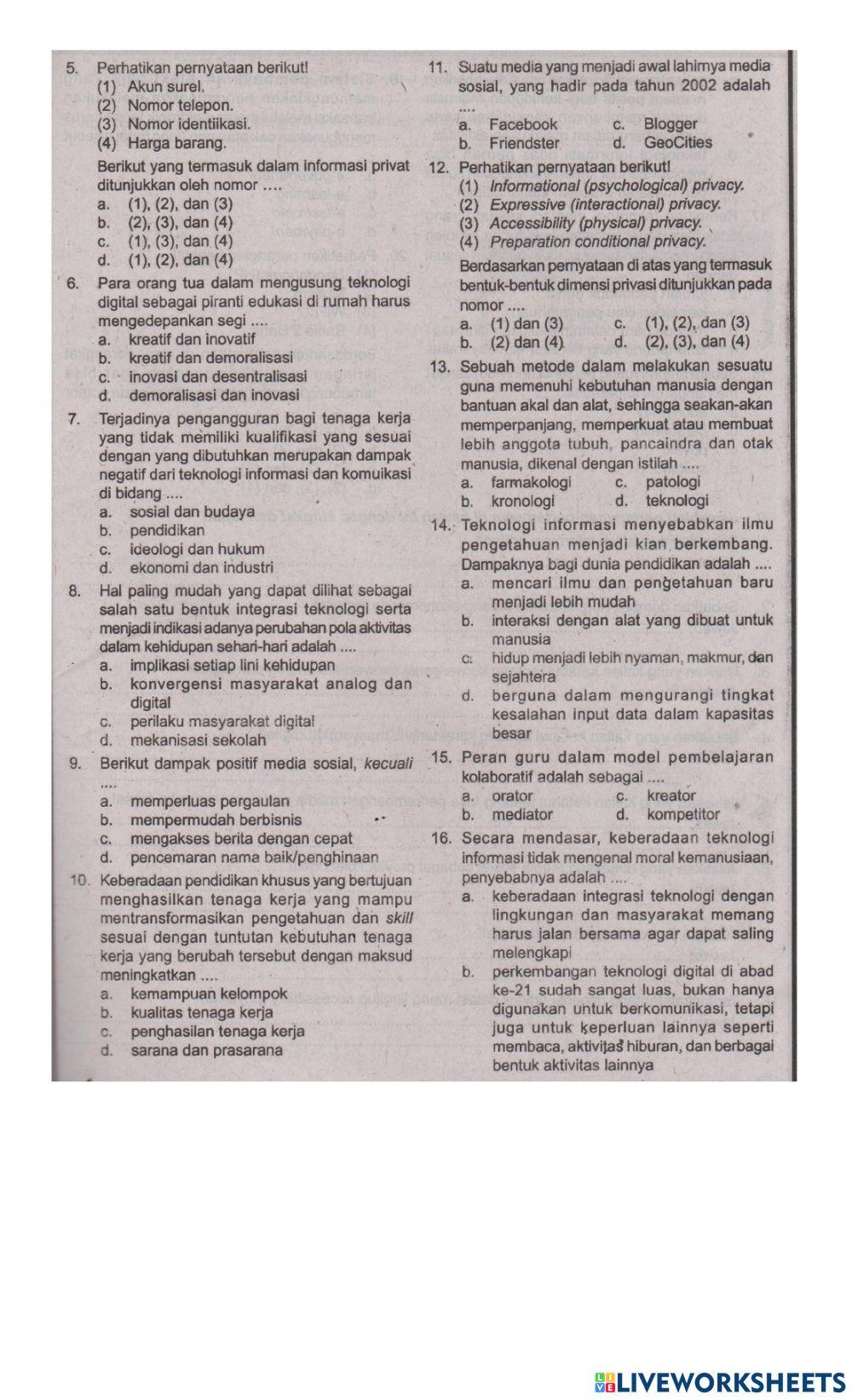 Soal Informatika Bab 3 Kelas 7 SMPITC
