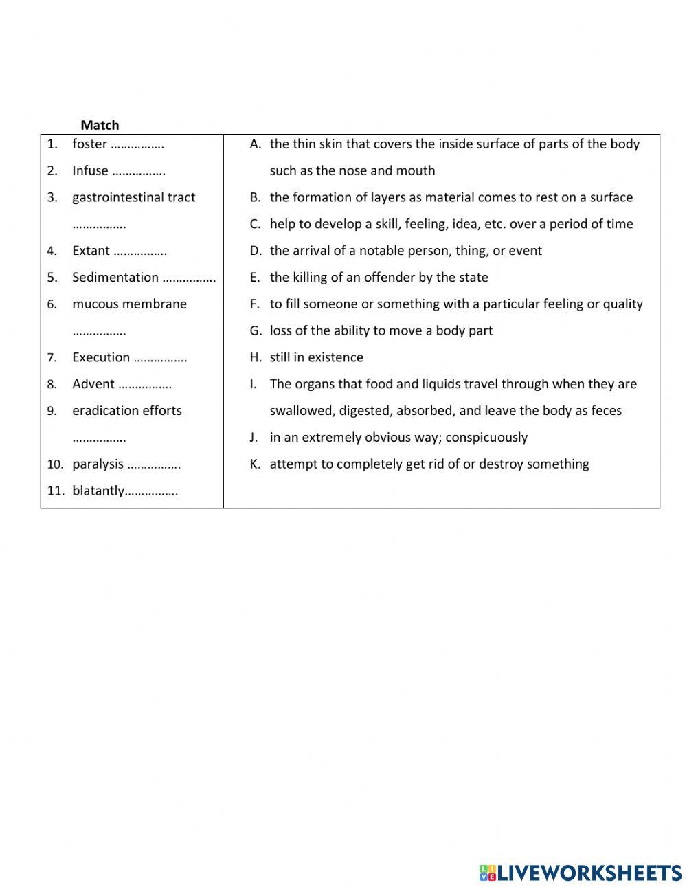 TRS6 - Part 1 - Vocabulary test