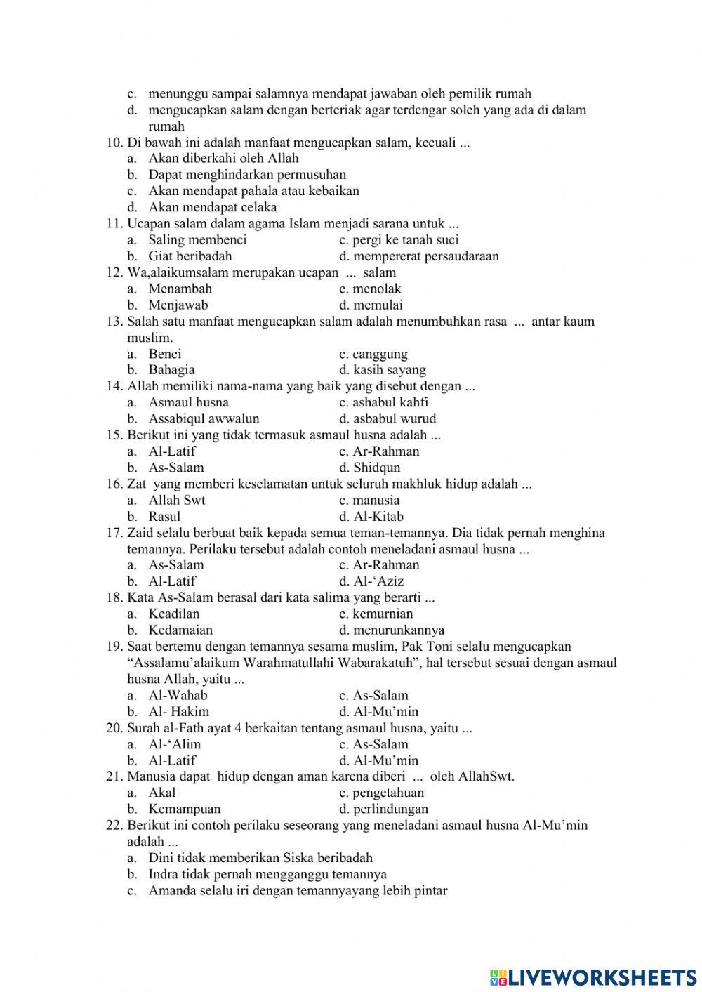 AQIDAH AKHLAK kelas 4