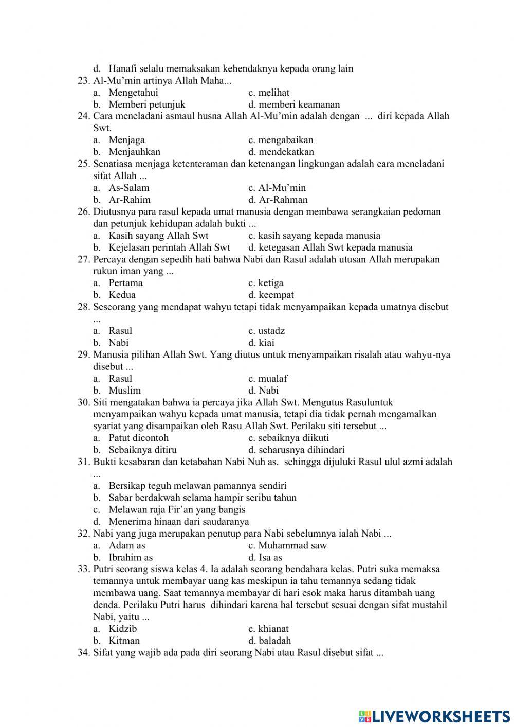 AQIDAH AKHLAK kelas 4