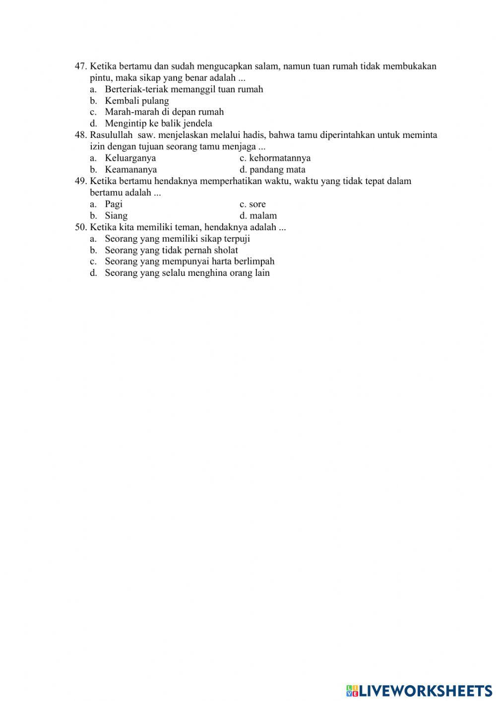 AQIDAH AKHLAK kelas 4