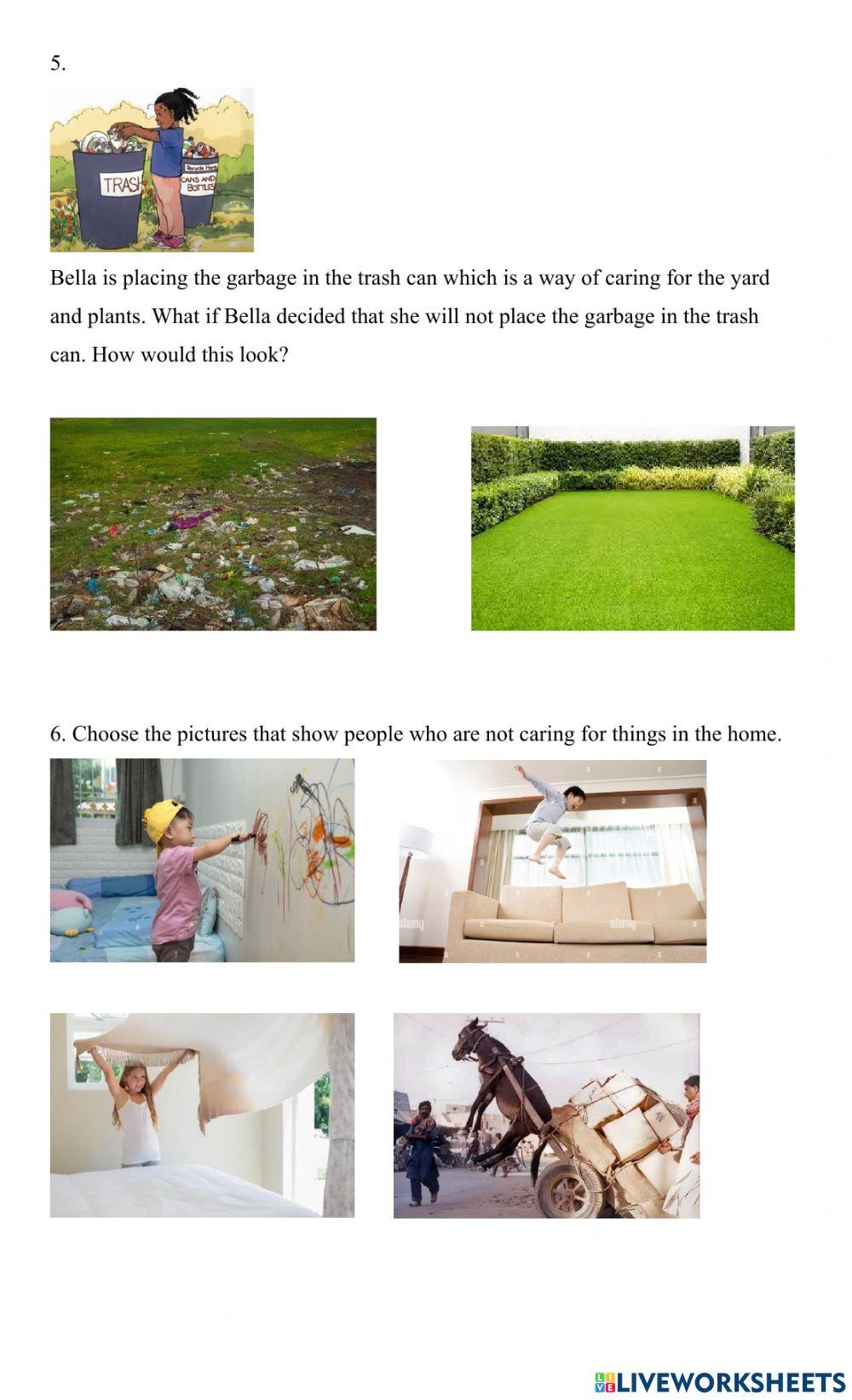 Caring for things in the home