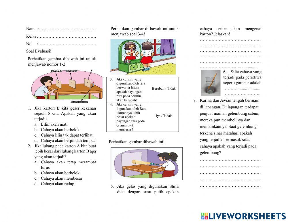 Soal evaluasi ipas kelas 5