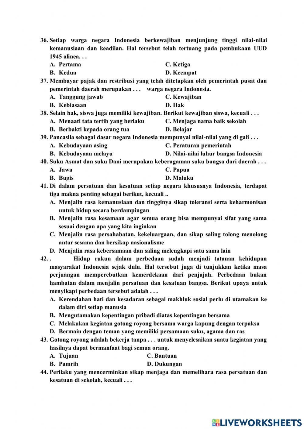 Pat pendidikan pancasila dan kewarganegaraan