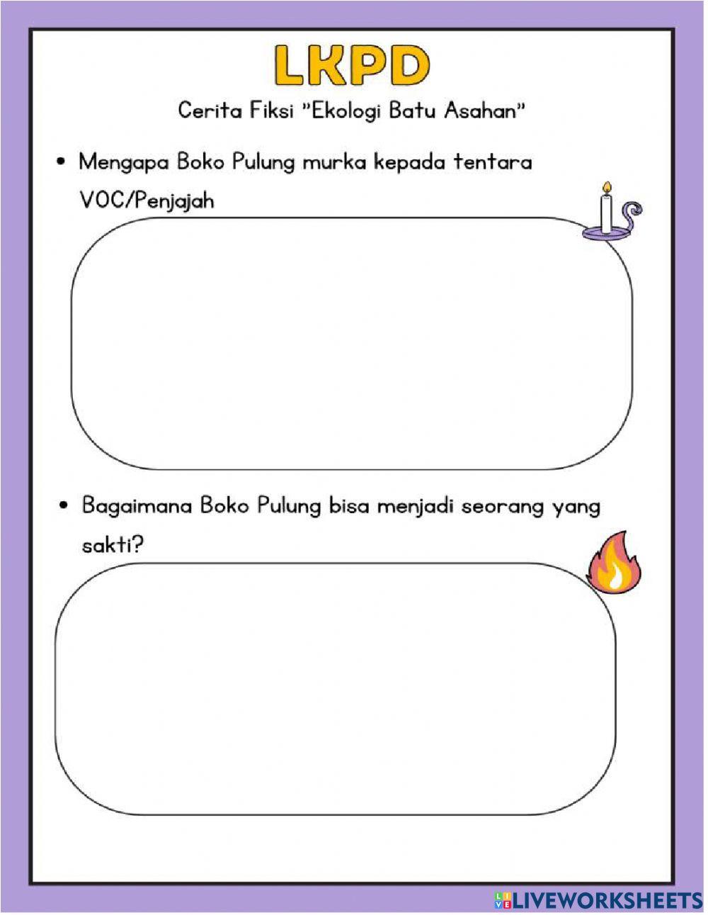 LKPD Bahasa Indonesia Tema 8 Subtema 1 Pembelajaran 1 Kelas IV