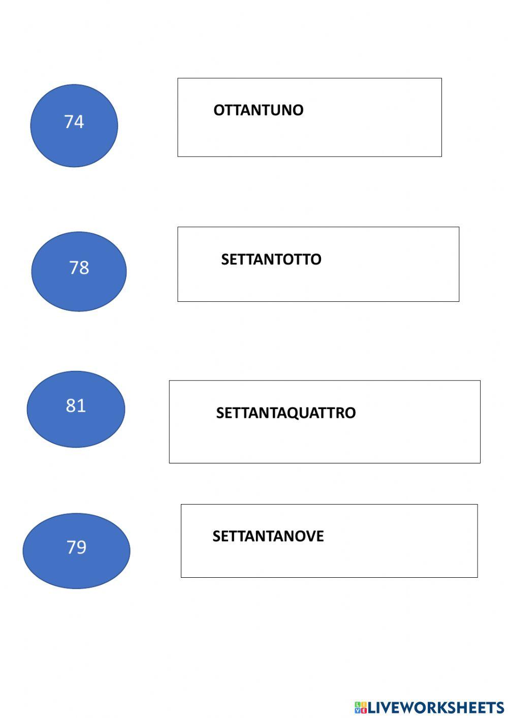 Inserisci i numeri mancanti