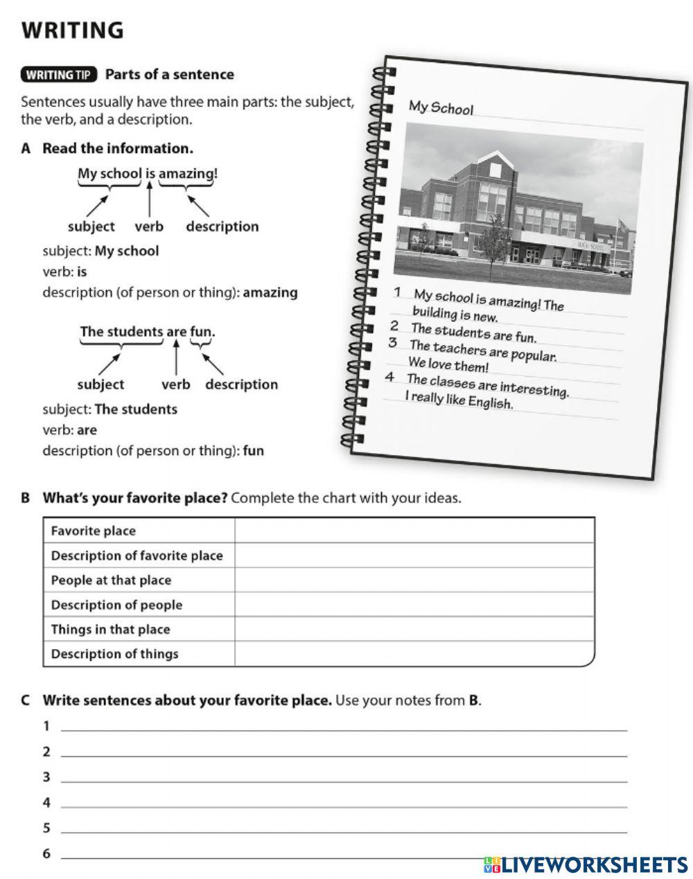 Teens 1 - unit 2 writing