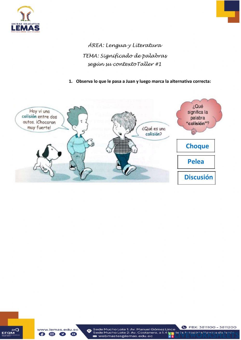 Palabras según su significado