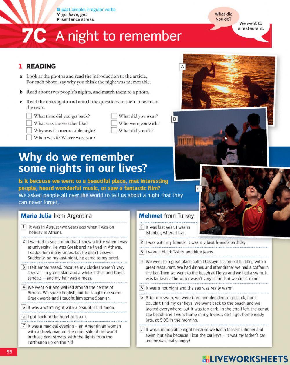 Unit 7b-7c worksheet | Live Worksheets