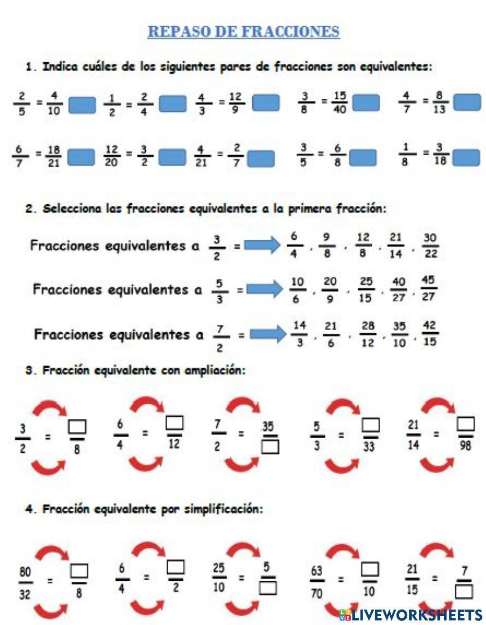 Fracciones equivalentes