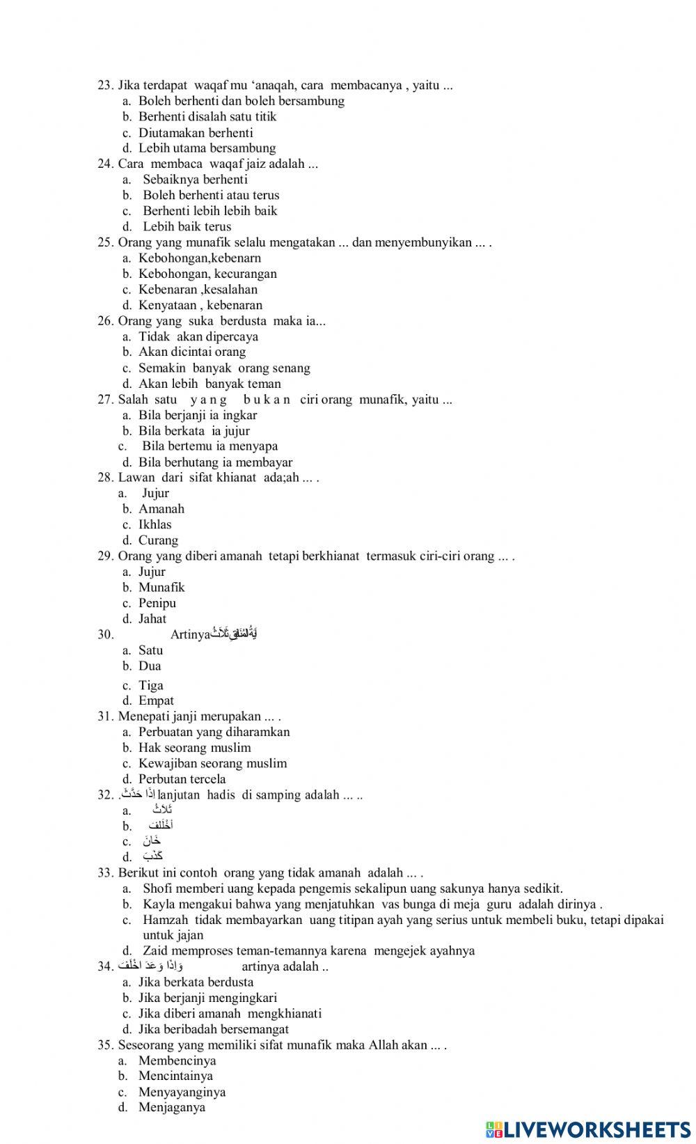 Soal pat qh kelas5 2023