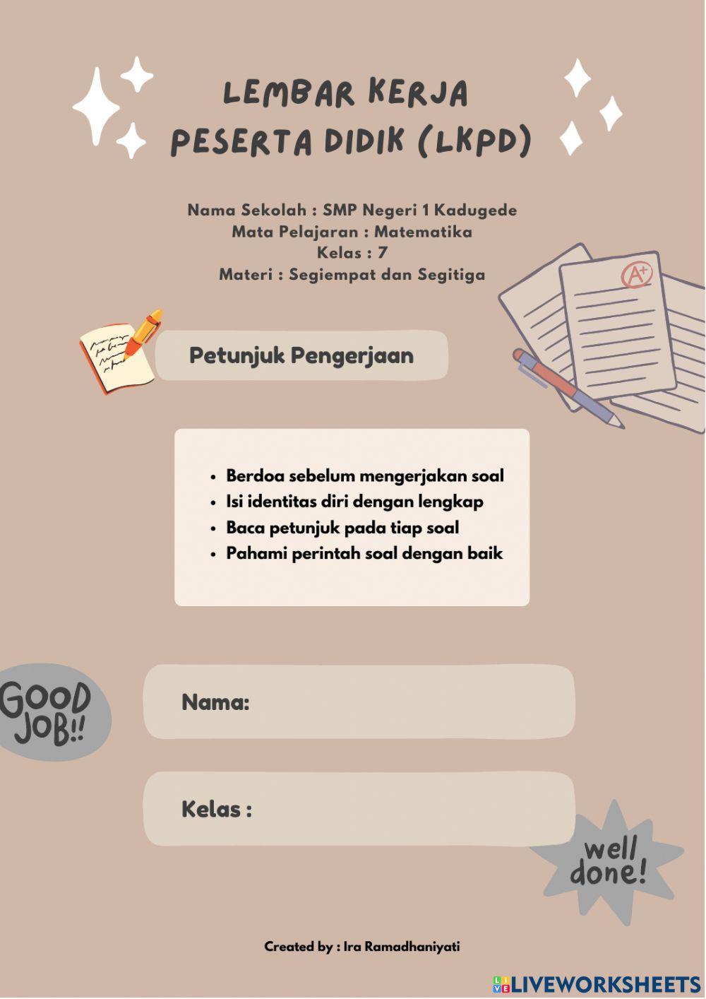 Lkpd segiempat dan segitiga