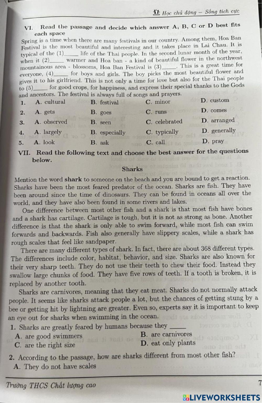 Second high school entrance test