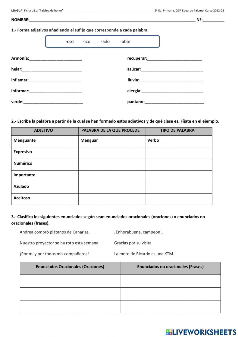 Ficha de repaso Lengua U.D.11