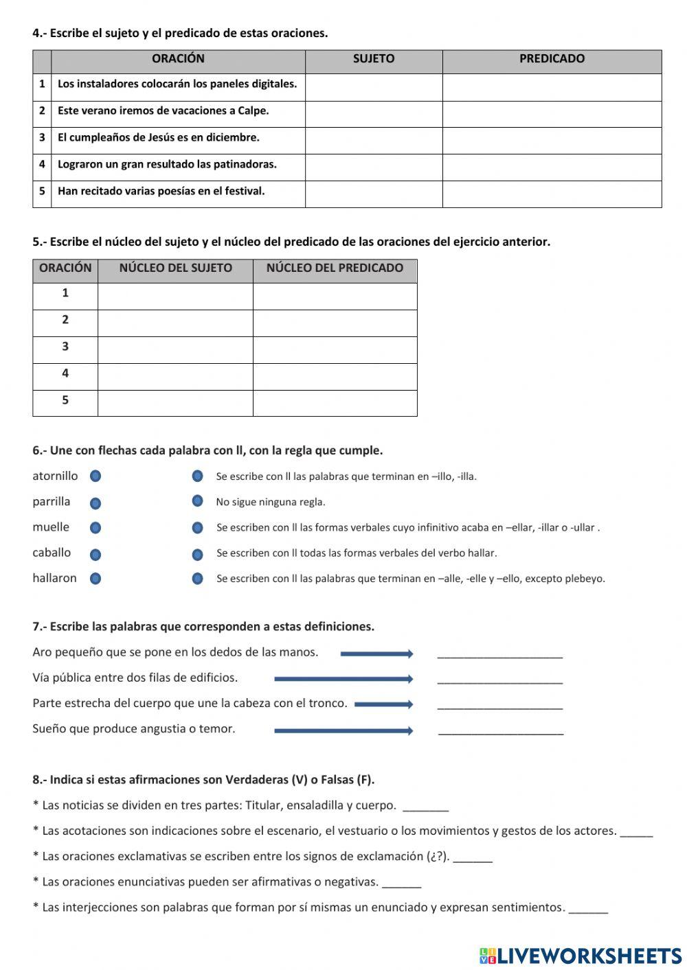 Ficha de repaso Lengua U.D.11