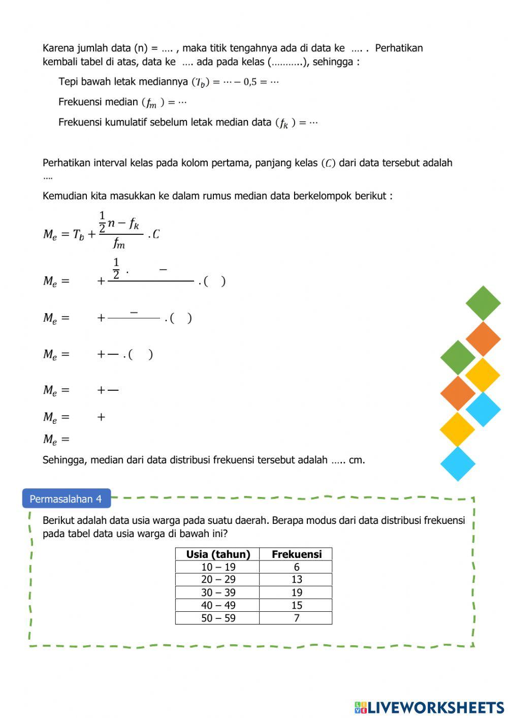 LKPD Ukuran Pemusatan Data Kelompok