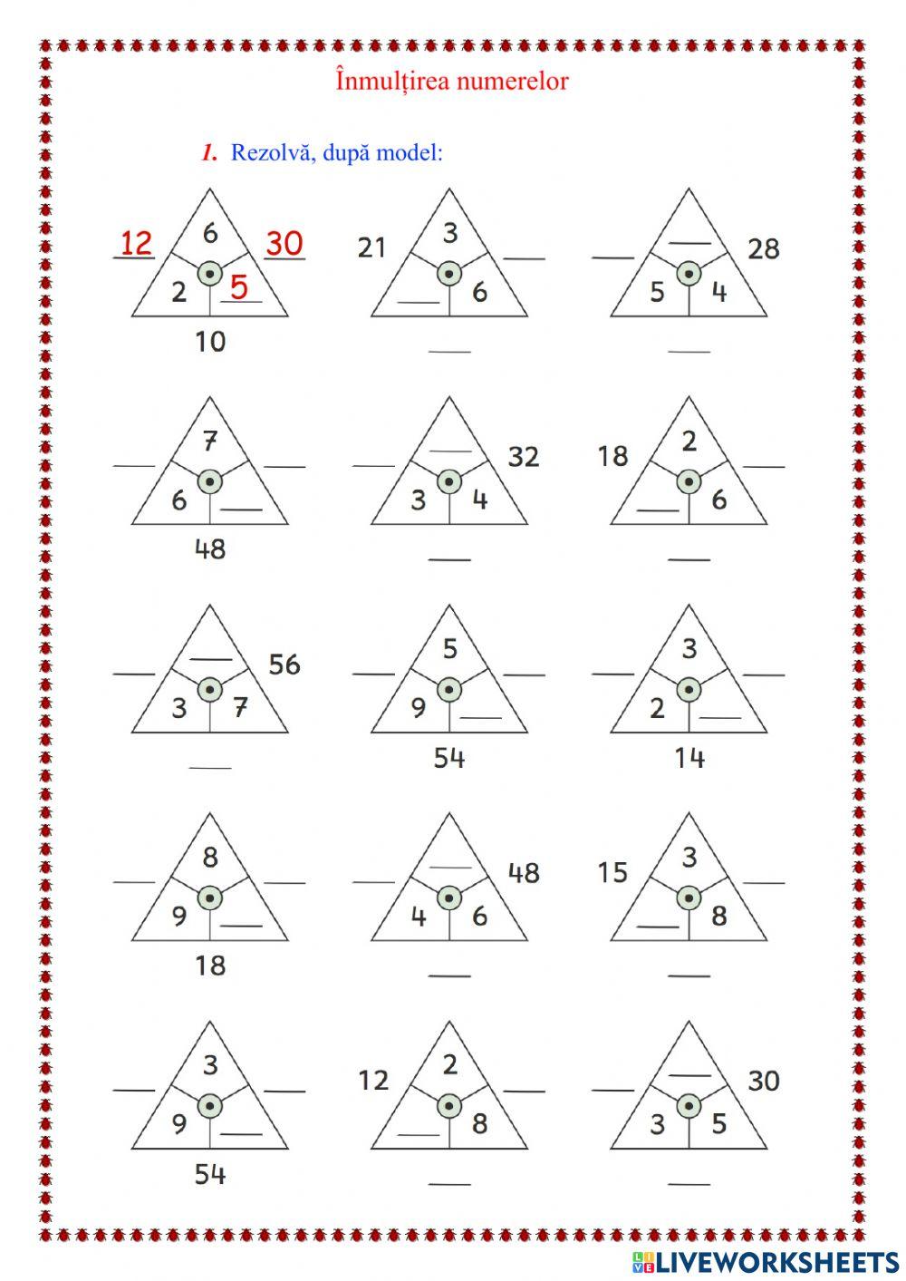Exersăm înmulțirea!