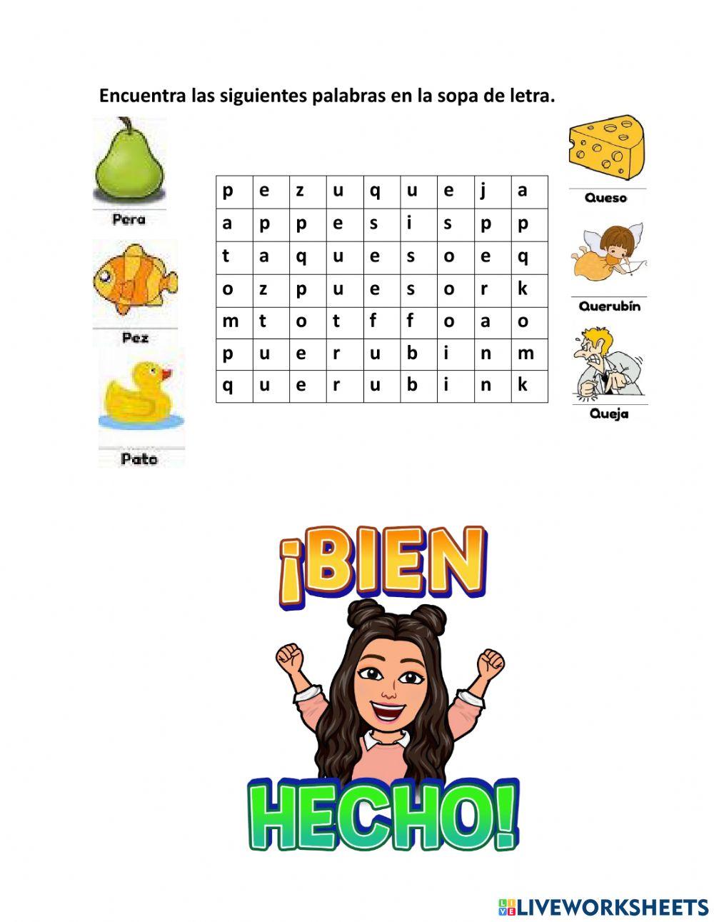Actividad para niños con dislexia.