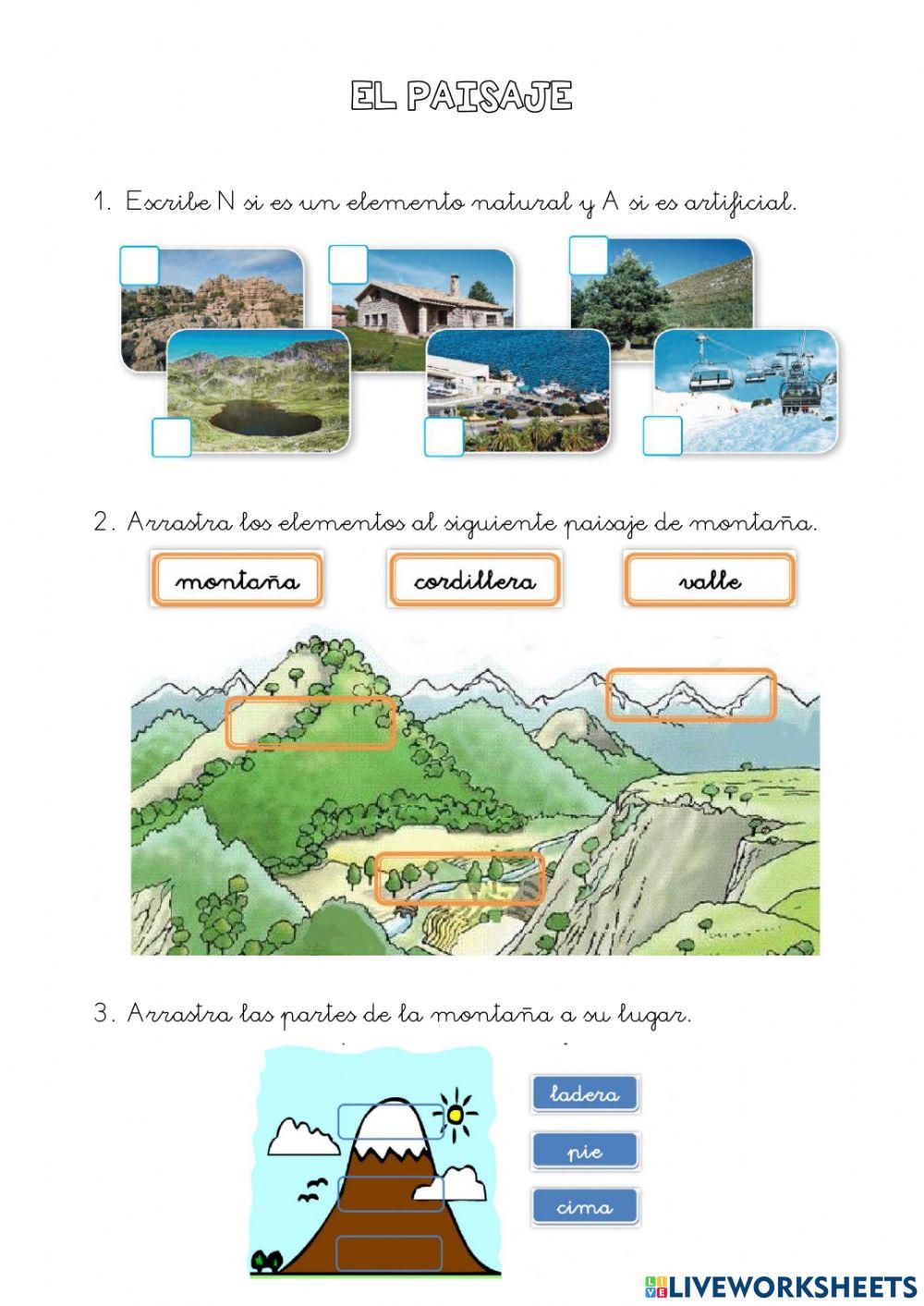 El paisaje de montaña y de costa