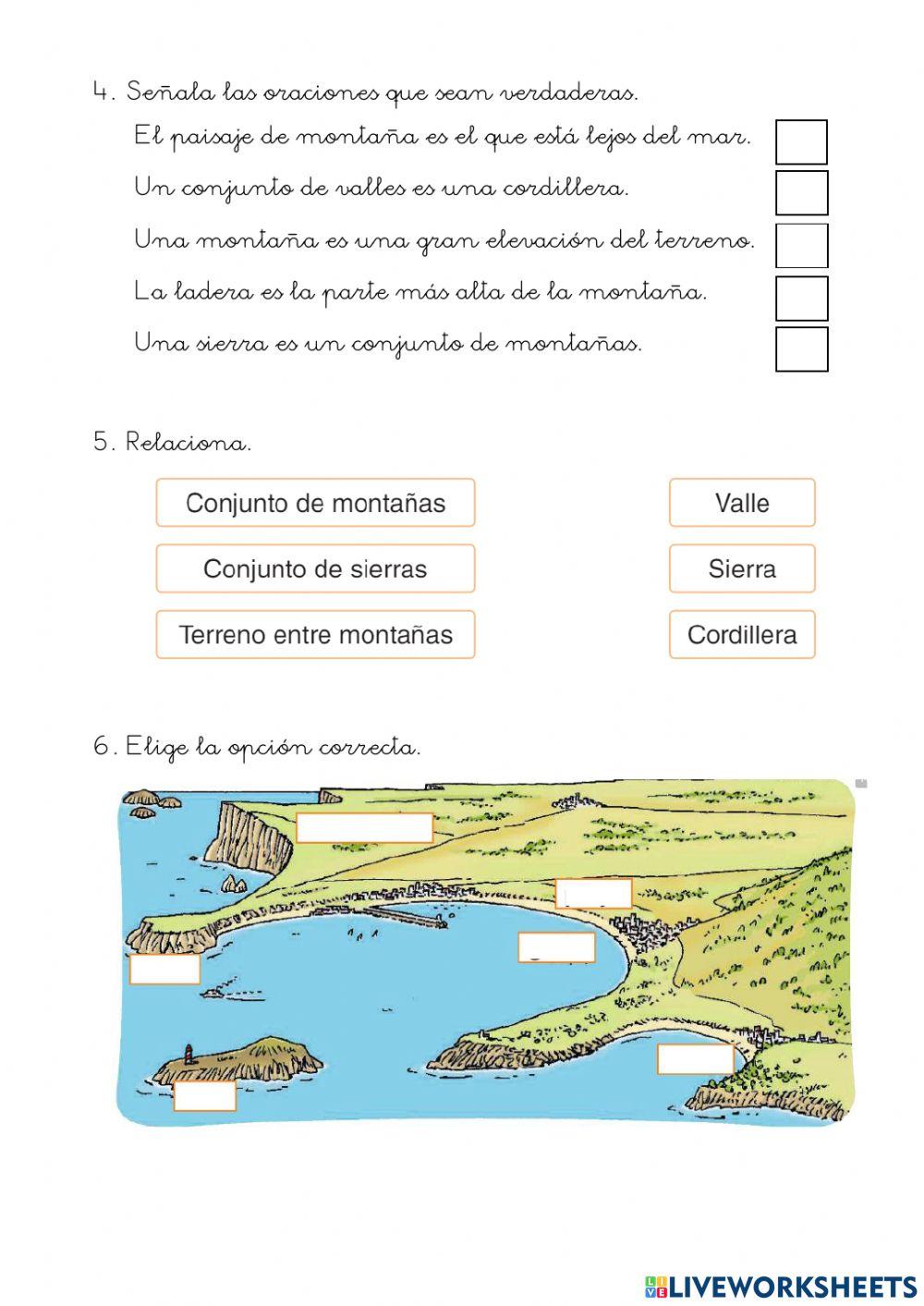 El paisaje de montaña y de costa