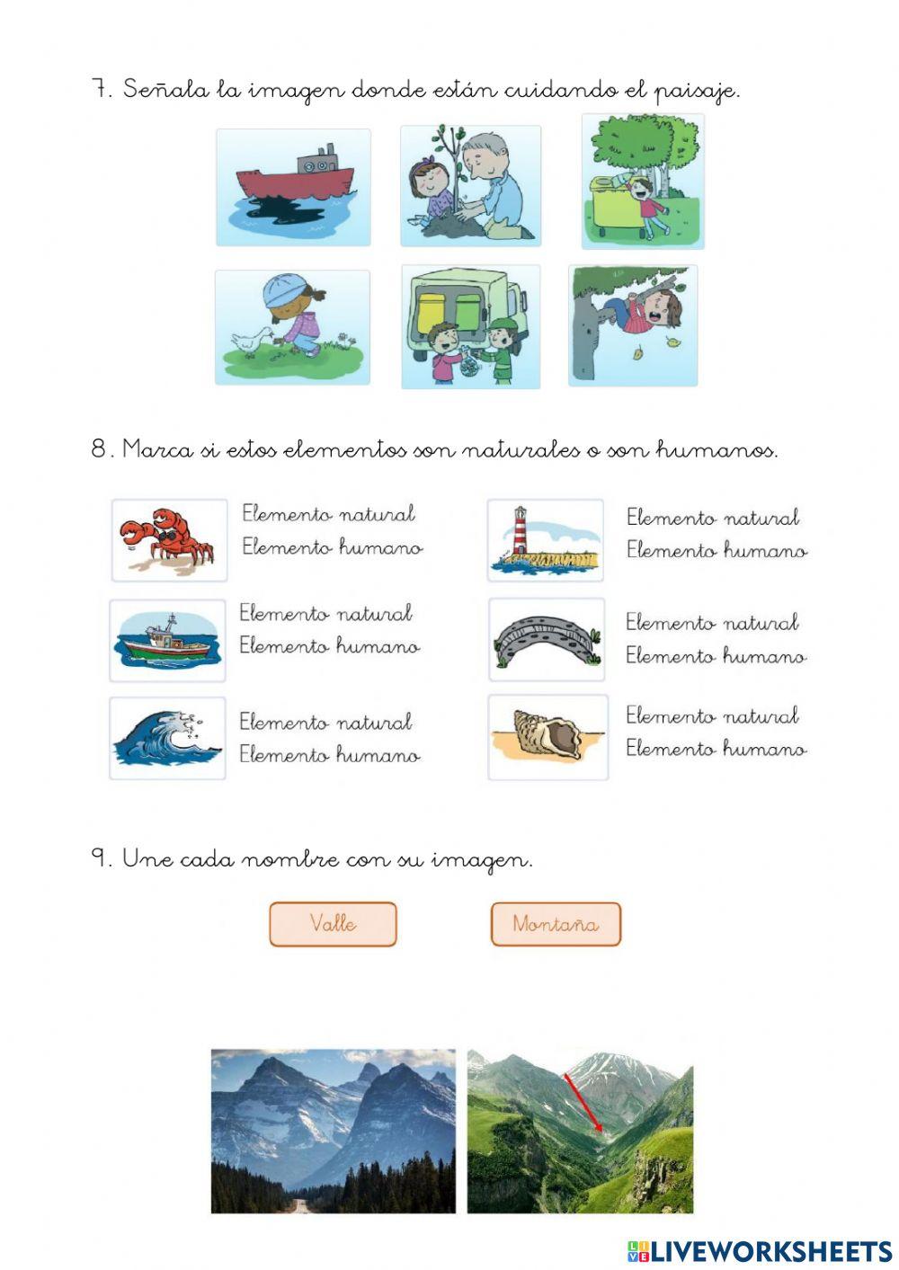 El paisaje de montaña y de costa