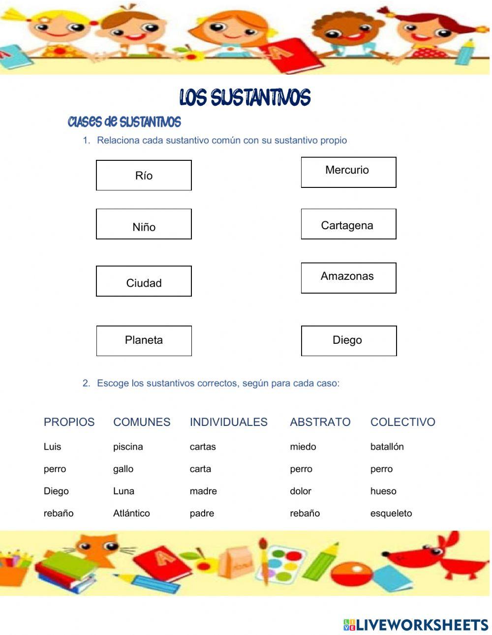 Los sustantivos y sus clasificación