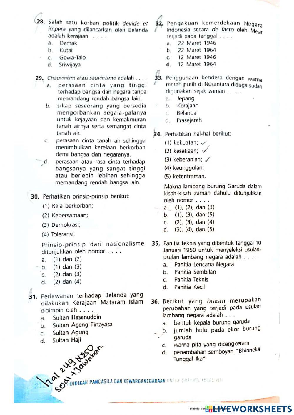 Latihan akhir ppkn kelas 8