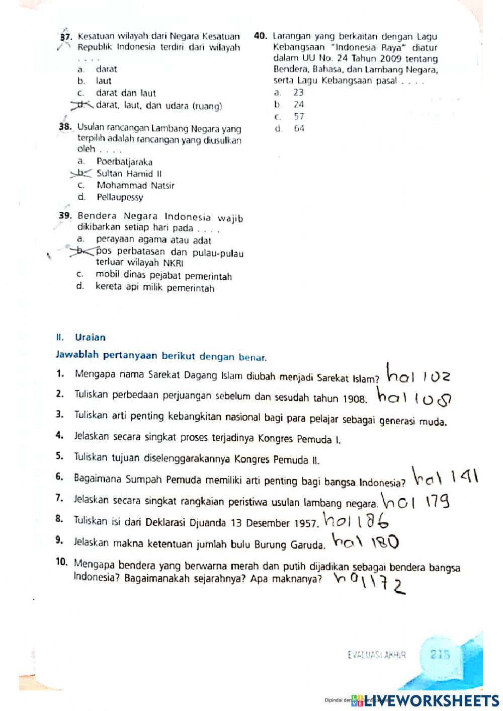 Latihan akhir ppkn kelas 8