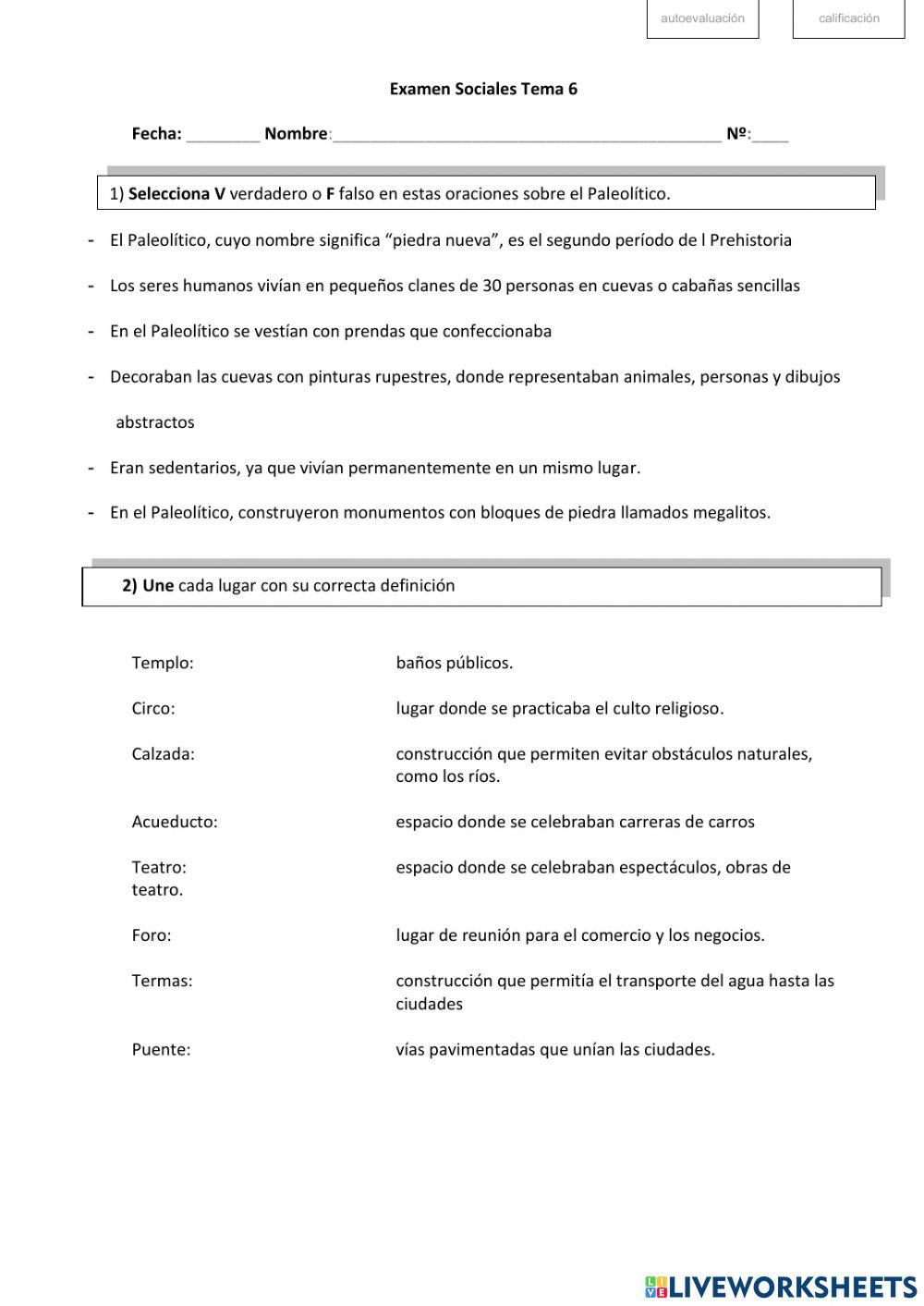 Examen de Sociales T6