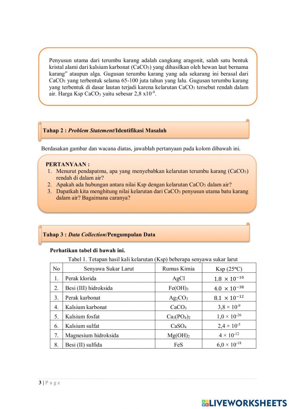 LKPD Diferensiasi Kelarutan dan Ksp