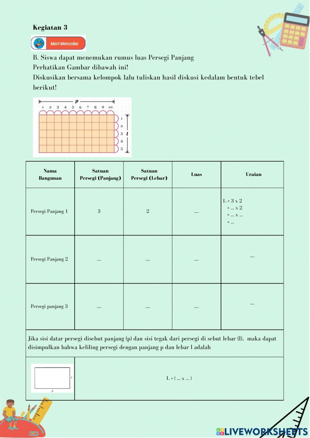 Keliling dan Luas Persegi Panjang