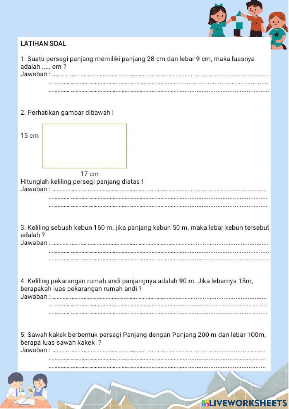 Keliling dan Luas Persegi Panjang