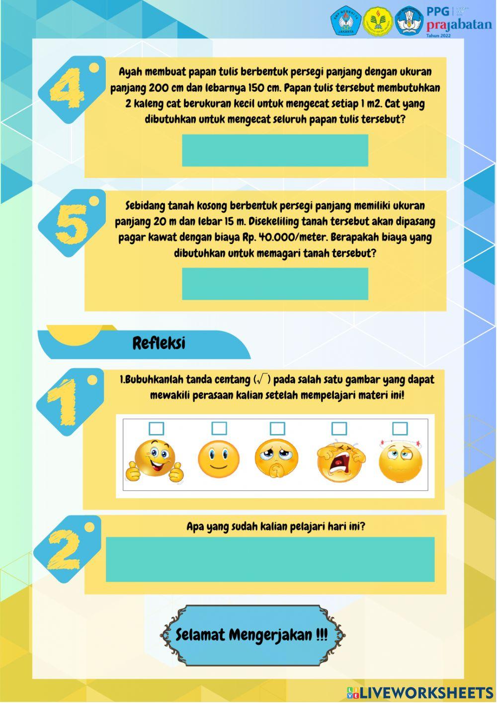 E-lkpd pbl (persegi dan persegi panjang)