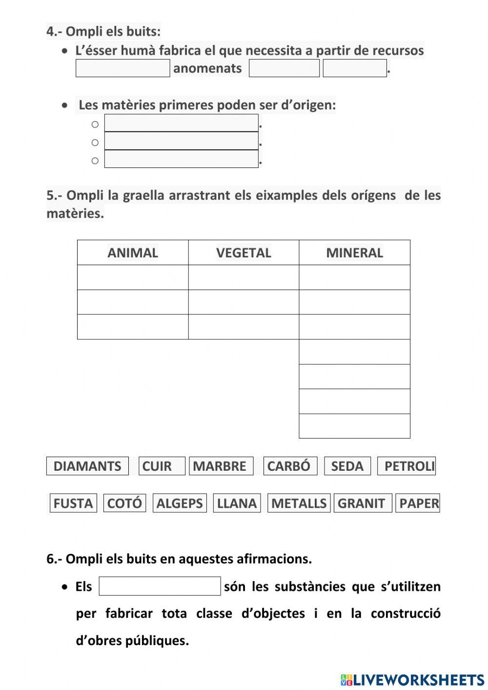 matària i materials