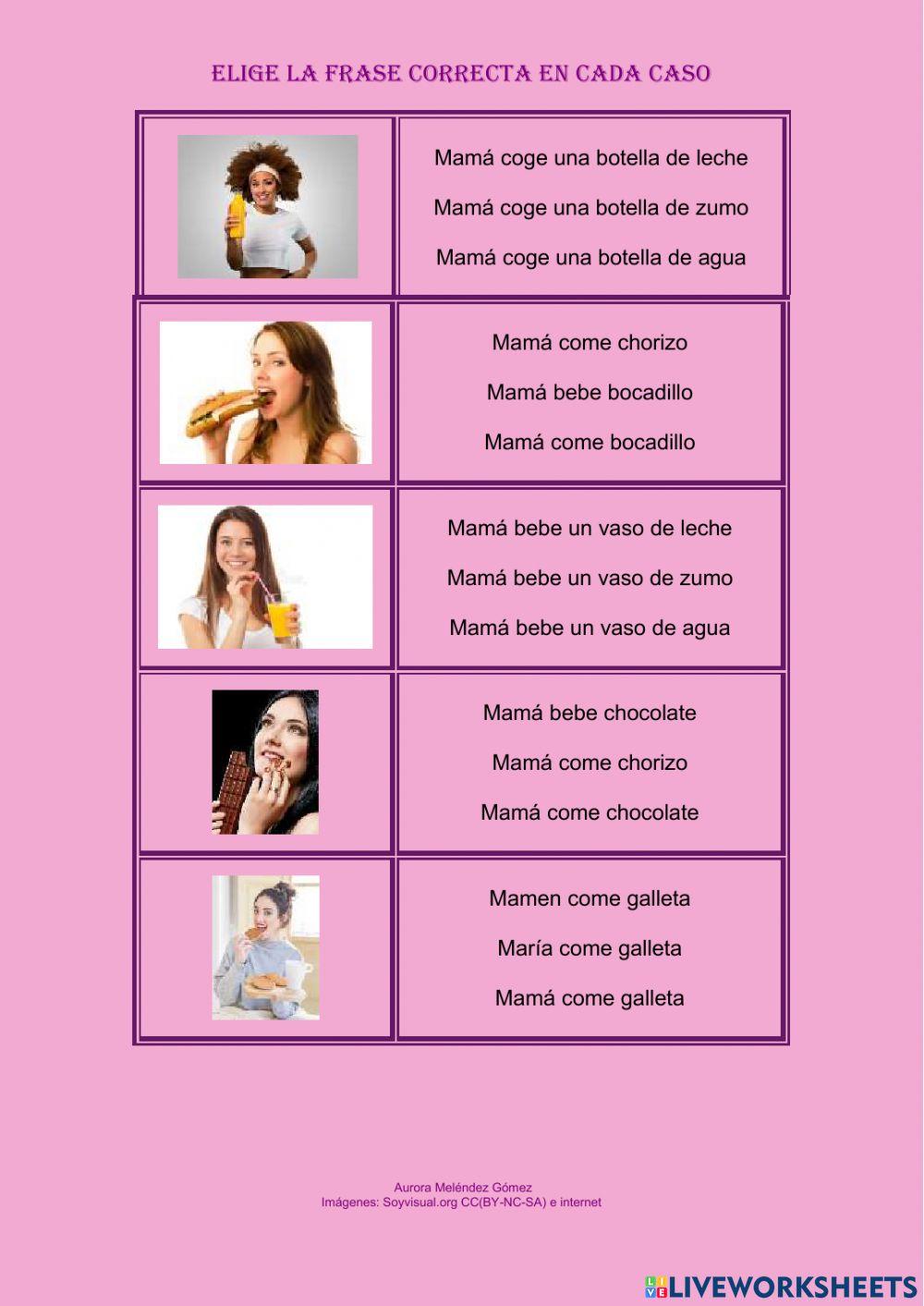 Elige la frase correcta