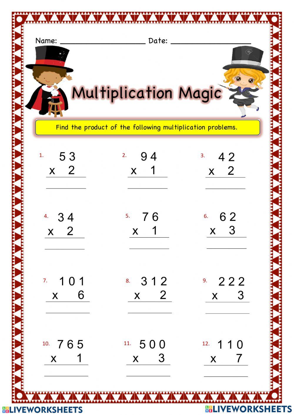 Multiplication without regrouping blended 7001940