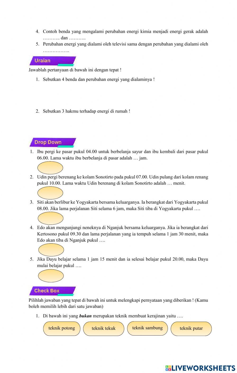 Penilaian Harian Tema 6