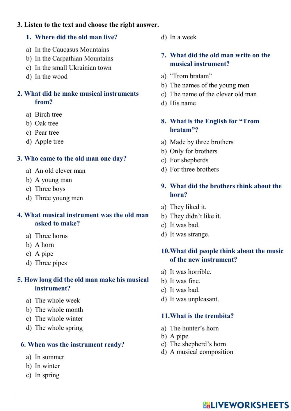 Listening. Form 8. Term 2