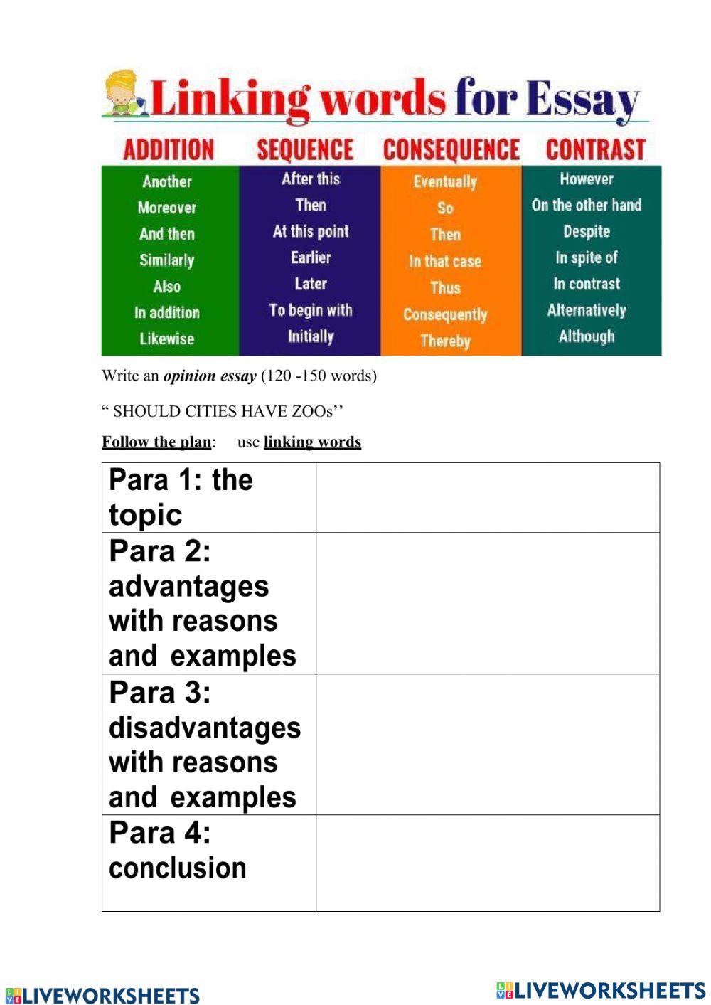 Writing with linking words -Sude