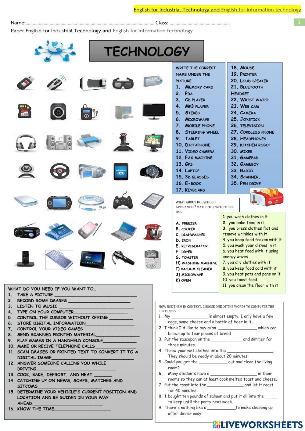 English for Industrial Technology and English for information technology