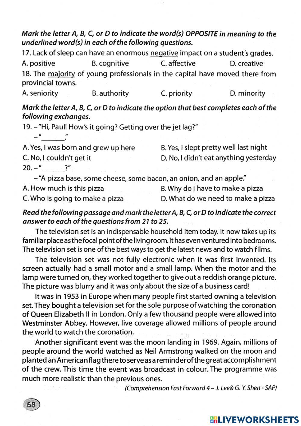 Ôn thi vào 10 - Practice Test 11