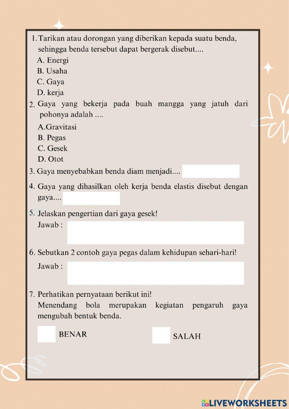 GAYA Kelas 4 Tema 7