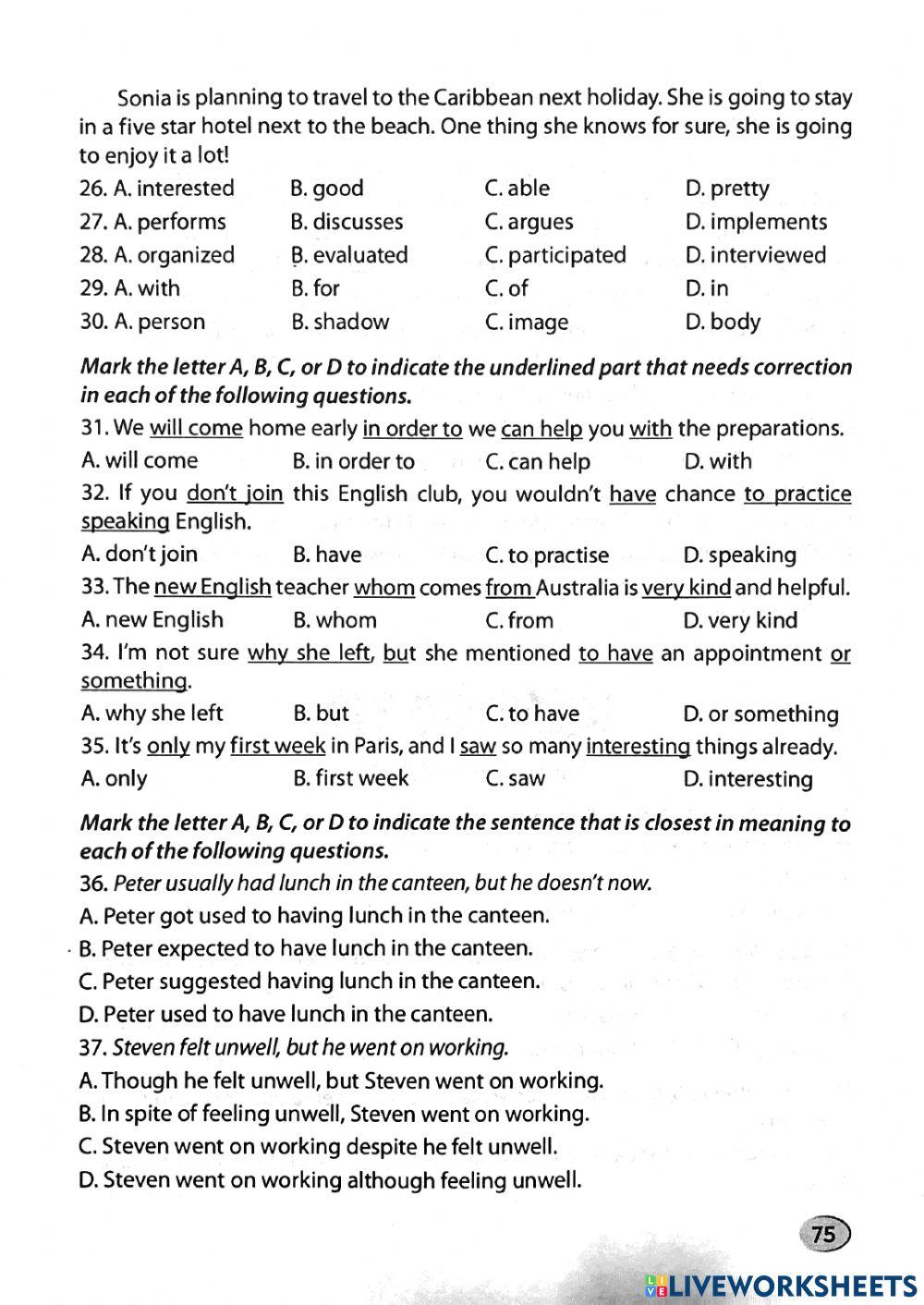 Ôn thi vào 10 - Practice Test 12
