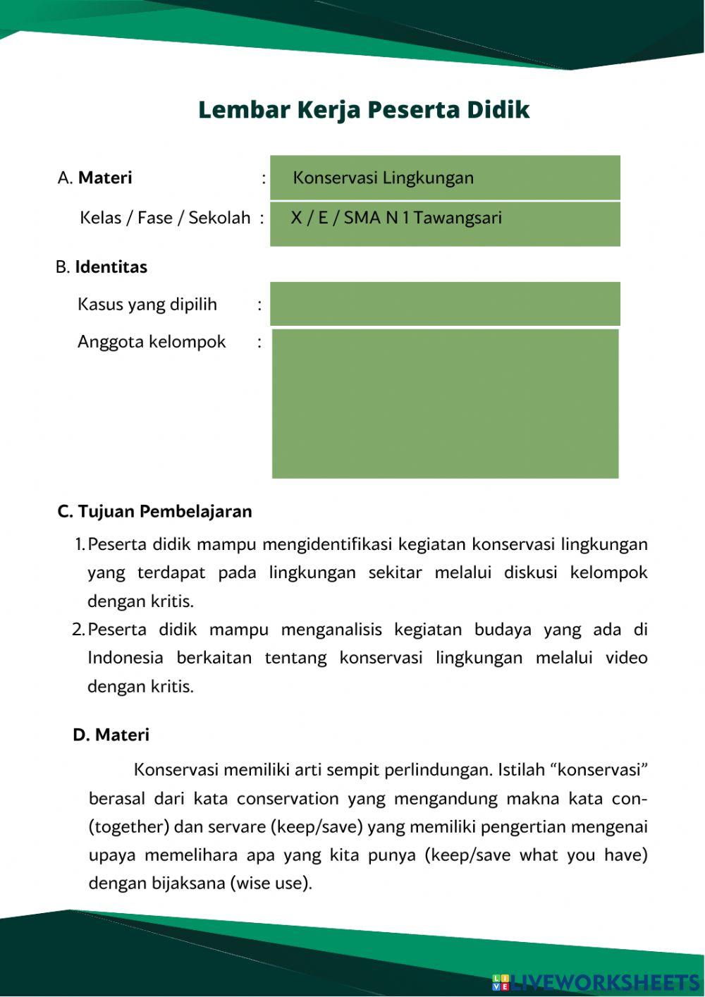 LKPD Konservasi Lingkungan