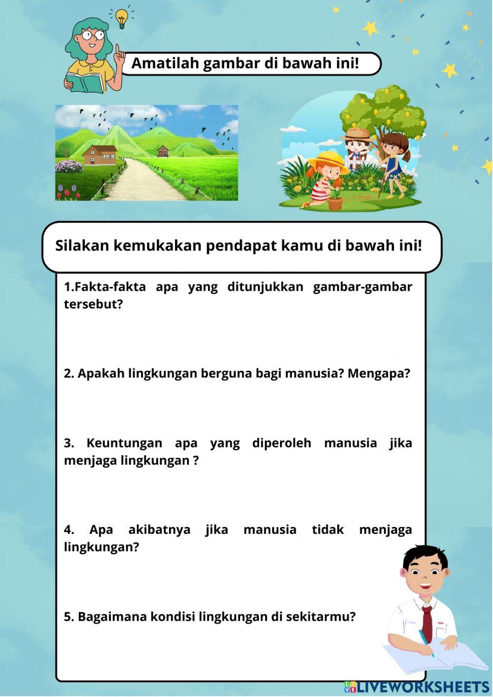 E-LKPD Kelas 5 Tema 8 Lingkungan Sahabat Kita Subtema 1 Manusia dan Lingkungan Pembelajaran 1