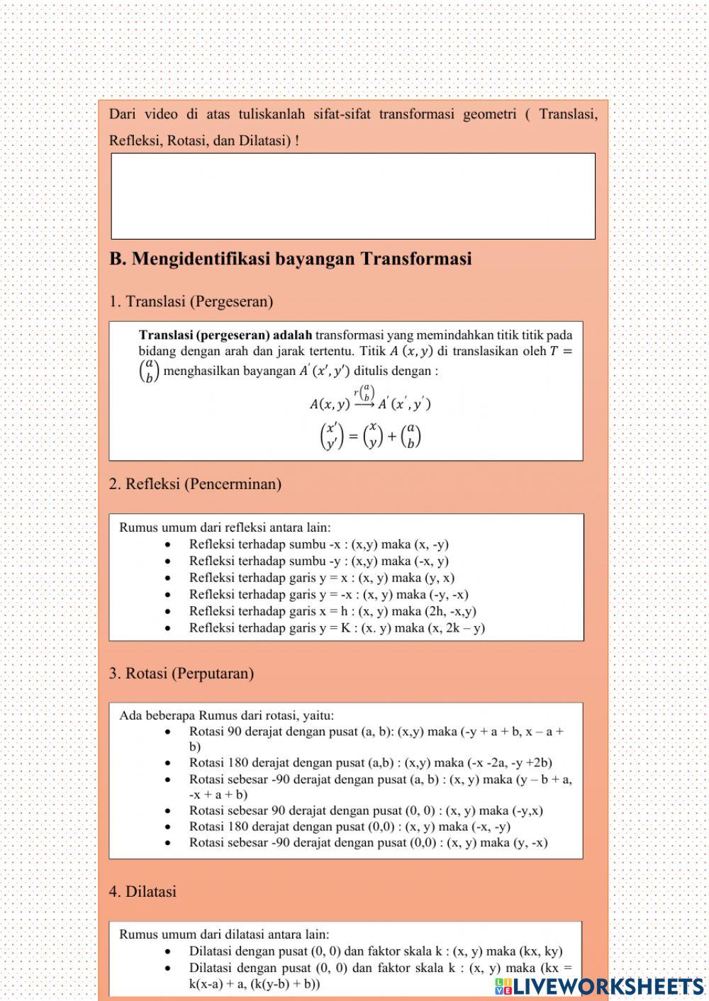 LKS Interaktif Transformasi Geometri